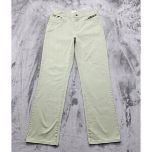 Christopher & Banks Jeans Womens 6 Green Mid Rise Straight Leg Stretch Denim